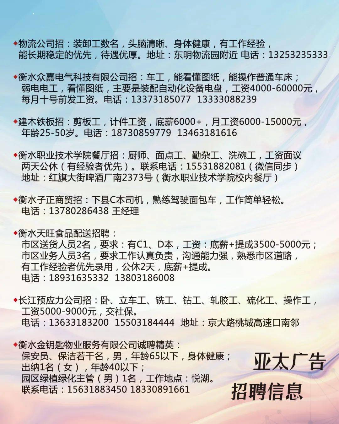 黄岛信息港最新招聘信息汇总